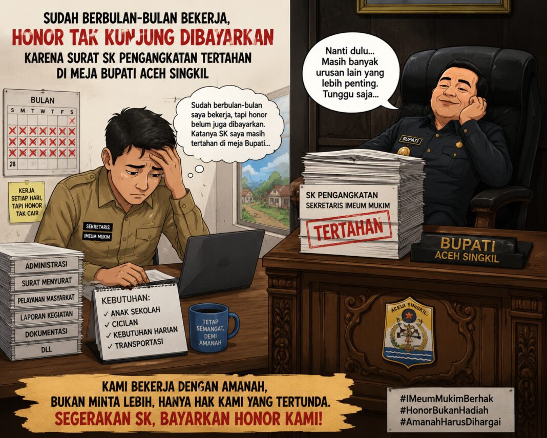 Parah, SK Menggantung Di Meja Pejabat, Sekretaris Imeum Mukim Gosong Telaga Gigit Jari Tak Terima Honor Parah, SK Menggantung Di Meja Pejabat, Sekretaris Imeum Mukim Gosong Telaga Gigit Jari Tak Terima Honor