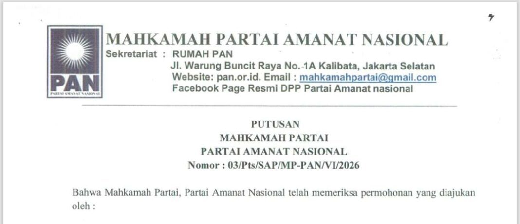 Mahkamah Partai PAN Tolak Surat Sanggah Anggota DPRK Aceh Singkil Inisial HA Yang Di PAW Mahkamah Partai PAN Tolak Surat Sanggah Anggota DPRK Aceh Singkil Inisial HA Yang Di PAW 
