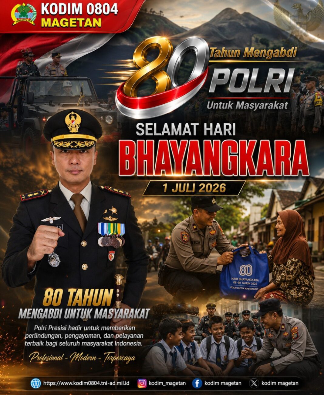 KODIM 0804 MAGETAN, MENGUCAPKAN SELAMAT HARI BHAYANGKARA 80 , 1 JULI 2026 KODIM 0804 MAGETAN, MENGUCAPKAN SELAMAT HARI BHAYANGKARA 80 , 1 JULI 2026