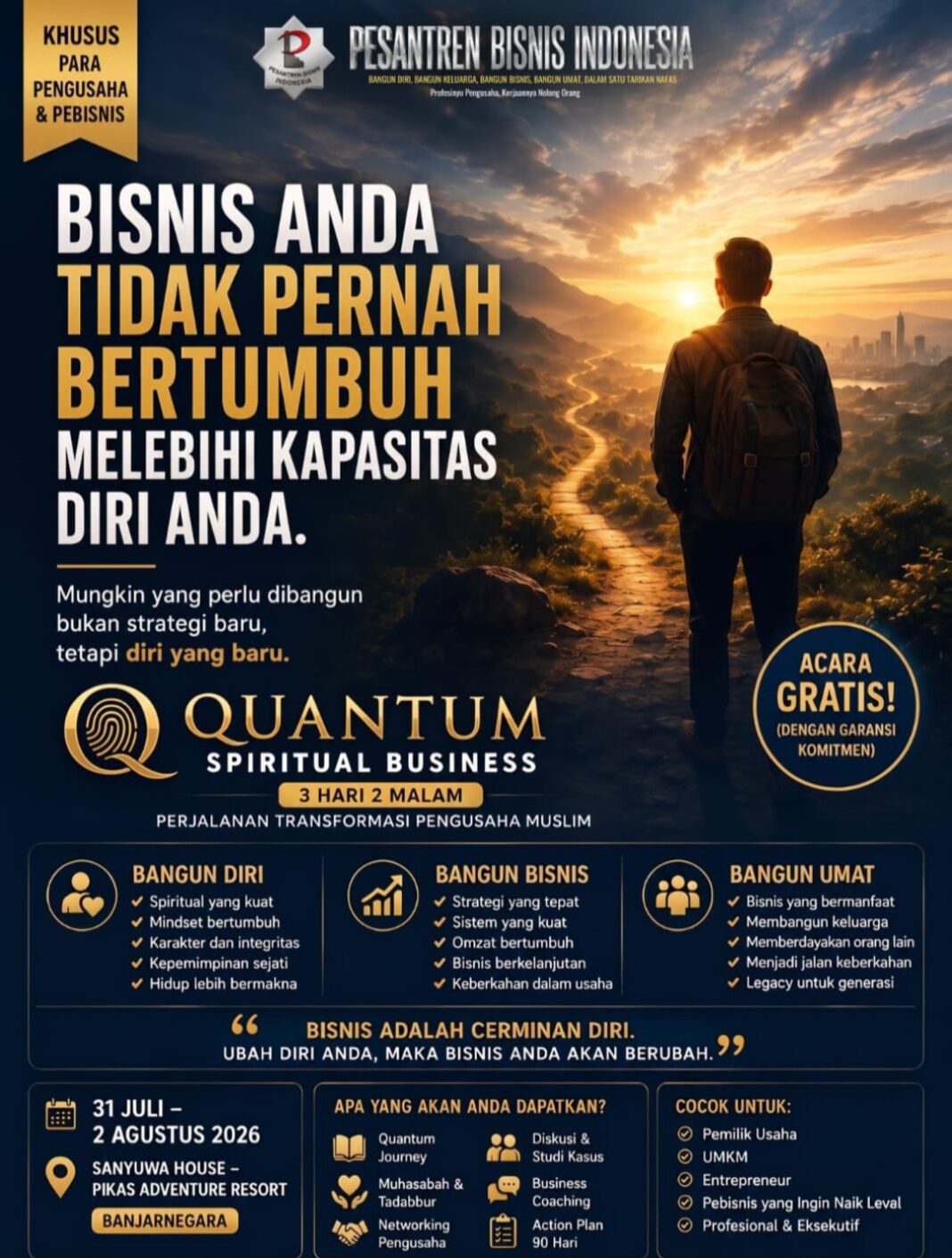 BANGUN DIRI & BINA UMAT, PBI ADAKAN PELATIHAN GRATIS 3 HARI 2 MALAM BANGUN DIRI & BINA UMAT, PBI ADAKAN PELATIHAN GRATIS 3 HARI 2 MALAM