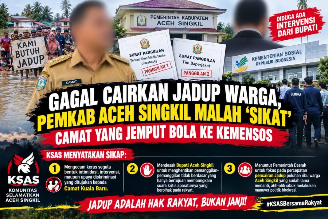 Gagal Cairkan Jadup Warga, Pemkab Aceh Singkil Malah ‘Sikat’ Camat yang Jemput Bola ke Kemensos Gagal Cairkan Jadup Warga, Pemkab Aceh Singkil Malah ‘Sikat’ Camat yang Jemput Bola ke Kemensos