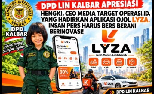 DPD LIN KALBAR SUBANDI APRESIASI HENGKI, CEO MEDIA TARGET OPERASI.ID HADIRKAN APLIKASI OJOL LYZA . DPD LIN KALBAR SUBANDI APRESIASI HENGKI, CEO MEDIA TARGET OPERASI.ID HADIRKAN APLIKASI OJOL LYZA .